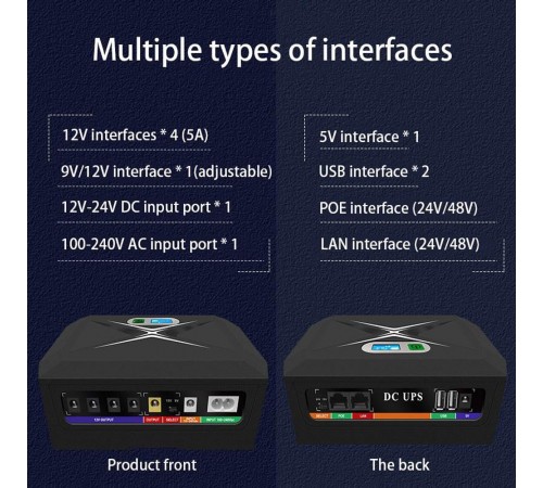 Джерело безперебійного живлення DCP-60W Mini UPS POE Джерело безперебійного живлення DCP-60W Mini UPS POE