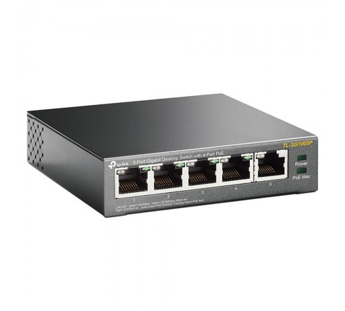 PoE-комутатор TP-Link TL-SG1005P 5-портовий з 4 PoE+ портами некерований PoE-комутатор TP-Link TL-SG1005P 5-портовий з 4 PoE+ портами некерований