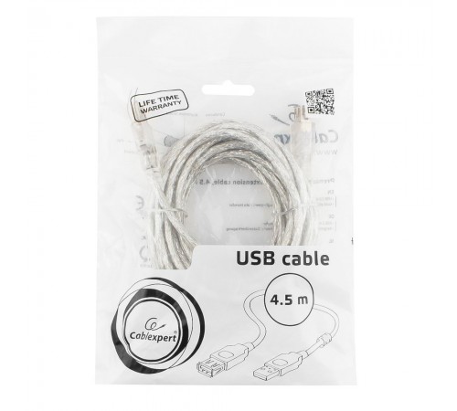 Подовжувач USB 2.0 AM/AF Cablexpert (CCF-USB2-AMAF-TR-15) 4.5 метра з феритовим кільцем Подовжувач USB 2.0 AM/AF Cablexpert (CCF-USB2-AMAF-TR-15) 4.5 метра з феритовим кільцем