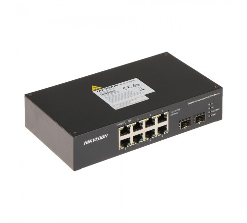 PoE-комутатор Hikvision DS-3T0510HP-E/HS 8-портовий некерований PoE-комутатор Hikvision DS-3T0510HP-E/HS 8-портовий некерований
