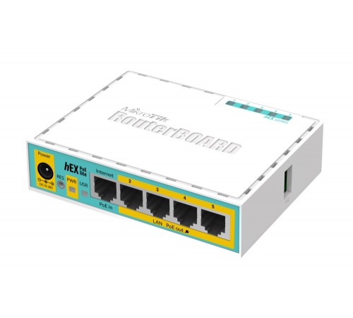 Маршрутизатор MikroTik hEX PoE lite 5xFE/PoE, 1xUSB, RouterOS L4 (RB750UPr2) Маршрутизатор MikroTik hEX PoE lite 5xFE/PoE, 1xUSB, RouterOS L4 (RB750UPr2)