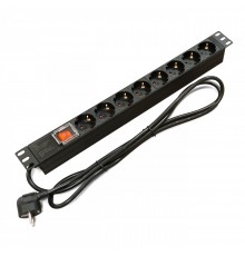 Мережевий фільтр Kingda (KD-GER(16)N1008WKPDY30W19A) чорний, 8 розеток з вимикачем, довжина кабелю 1.8 м