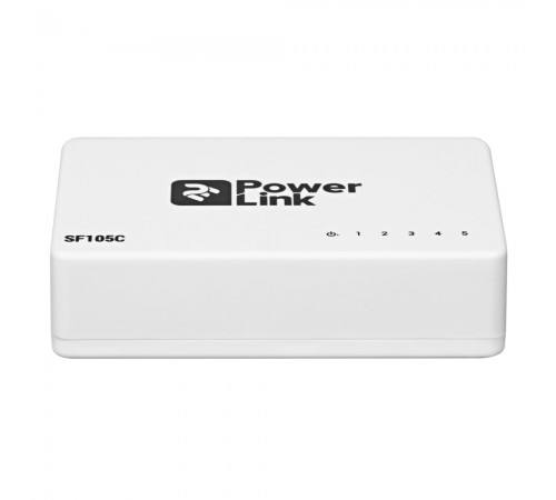 Мережевий комутатор на 5 портів 10/100 Мбіт/с 2E PowerLink SF105C некерований Мережевий комутатор на 5 портів 10/100 Мбіт/с 2E PowerLink SF105C некерований