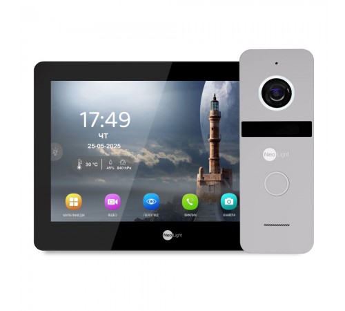 Комплект Neolight MEZZO Hybrid HD KIT B/Silver: гібридний відеодомофон 10.1" з Wi-Fi та 2 Мп відеопанель Комплект Neolight MEZZO Hybrid HD KIT B/Silver: гібридний відеодомофон 10.1" з Wi-Fi та 2 Мп відеопанель