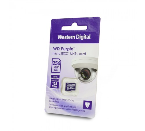 Карта пам'яті Western Digital MICRO SDXC 256GB UHS-I WDD256G1P0C WDC спеціалізована для відеоспостереження Карта пам'яті Western Digital MICRO SDXC 256GB UHS-I WDD256G1P0C WDC спеціалізована для відеоспостереження