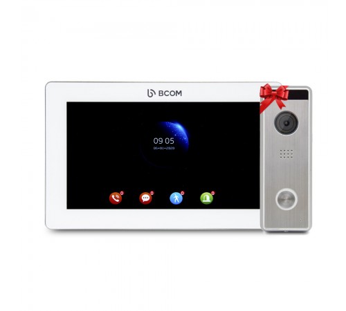 Відеодомофон 7" BCOM BD-770FHD White + Відеопанель Tantos Triniti FHD Відеодомофон 7" BCOM BD-770FHD White + Відеопанель Tantos Triniti FHD