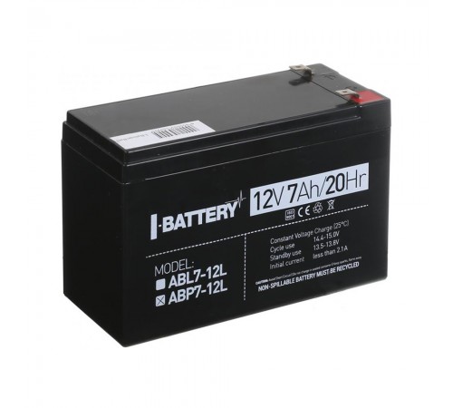 Акумулятор 12В 7А·год для ДБЖ I-Battery ABP7-12L Акумулятор 12В 7А·год для ДБЖ I-Battery ABP7-12L