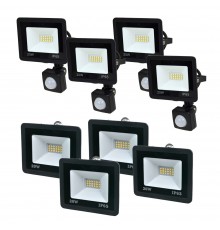 Комплект 4+4 світлодіодних прожектори Lightwell 20W: 4 x LW-FL-B-20 и 4 x LW-FL-B-20-S з датчиком руху