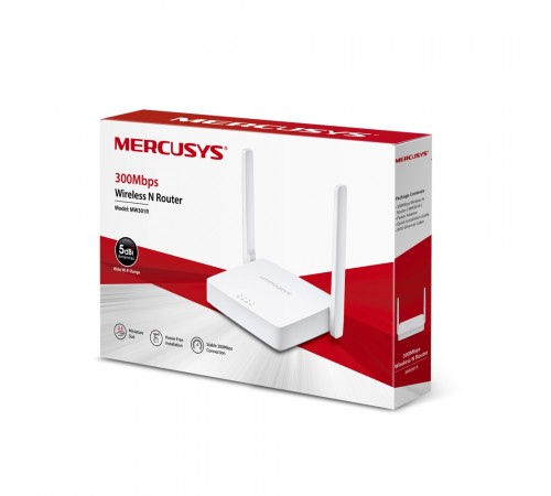Бездротовий маршрутизатор Mercusys MW301R N300, 1хFE WAN, 2хFE LAN, 2 антени (MW301R) Бездротовий маршрутизатор Mercusys MW301R N300, 1хFE WAN, 2хFE LAN, 2 антени (MW301R)