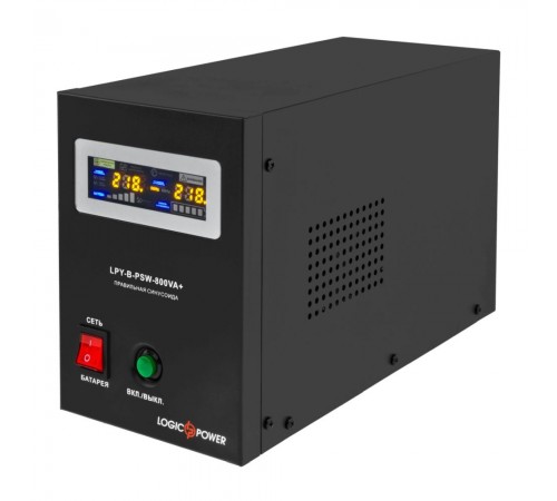 Джерело безперебійного живлення Logicpower LPY-B-PSW-800 ВА / 560 Вт лінійно-інтерактивне з правильною синусоїдою Джерело безперебійного живлення Logicpower LPY-B-PSW-800 ВА / 560 Вт лінійно-інтерактивне з правильною синусоїдою
