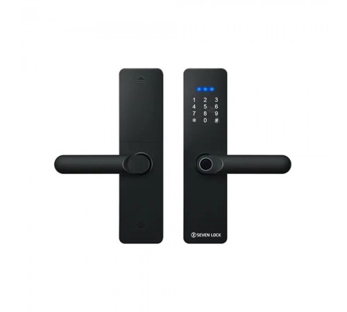 Розумний дверний біометричний замок SEVEN LOCK SL-7740BF black (врізна частина 5050) Розумний дверний біометричний замок SEVEN LOCK SL-7740BF black (врізна частина 5050)