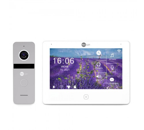 Комплект відеодомофона Neolight NeoKIT HD Pro Silver: відеодомофон 7" з детектором руху і 2 Мп відеопанель Комплект відеодомофона Neolight NeoKIT HD Pro Silver: відеодомофон 7" з детектором руху і 2 Мп відеопанель