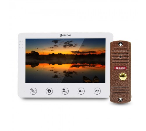 Комплект відеодомофона BCOM BD-710C Kit: відеодомофон 7" white та відеопанель copper Комплект відеодомофона BCOM BD-710C Kit: відеодомофон 7" white та відеопанель copper