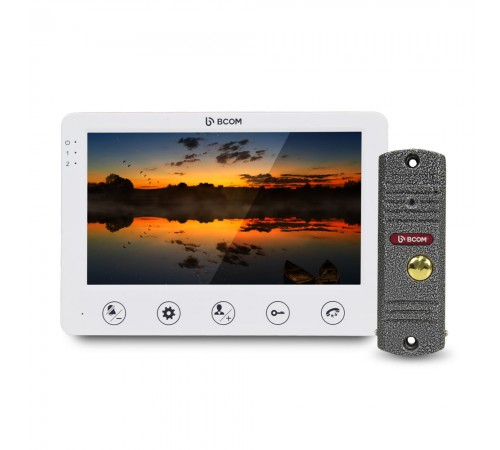 Комплект відеодомофона BCOM BD-710S Kit: відеодомофон 7" white та відеопанель silver Комплект відеодомофона BCOM BD-710S Kit: відеодомофон 7" white та відеопанель silver