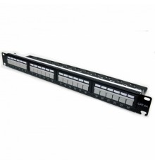 Патч-панель CMS 19" 24xRJ-45 UTP, кат. 6a з організатором кабелю і пластиковими шторками