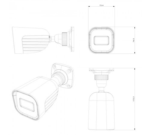 IP-відеокамера 4 Мп Provision-ISR BSH-340IPSN-28 (2.8 мм) з вбудованим мікрофоном для системи відеонагляду IP-відеокамера 4 Мп Provision-ISR BSH-340IPSN-28 (2.8 мм) з вбудованим мікрофоном для системи відеонагляду