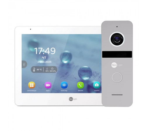 Комплект Neolight MEZZO Hybrid HD KIT Silver: гібридний відеодомофон 10.1" з Wi-Fi та 2 Мп відеопанель Комплект Neolight MEZZO Hybrid HD KIT Silver: гібридний відеодомофон 10.1" з Wi-Fi та 2 Мп відеопанель