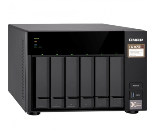 Система зберігання даних QNAP TS-673A-8G з 6 відсіками для дисків, 8GB RAM, настільне виконання Система зберігання даних QNAP TS-673A-8G з 6 відсіками для дисків, 8GB RAM, настільне виконання