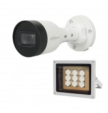 Комплект: IP-відеокамера  4 Мп Dahua DH-IPC-HFW1431S1P-S4 (2.8мм) + ІЧ-прожектор Lightwell LW9-100IR45-220