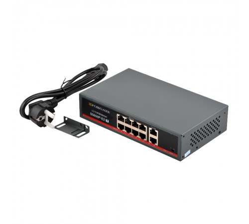 PoE-комутатор FoxGate S5808P-E2 (T) CCTV 8-портовий некерований PoE-комутатор FoxGate S5808P-E2 (T) CCTV 8-портовий некерований