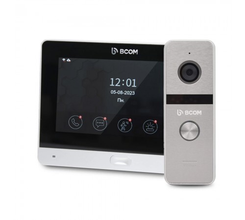 Комплект Wi-Fi відеодомофонa 7" BCOM BD-760FHD/T Silver з підтримкою Tuya Smart + BT-400FHD Silver Комплект Wi-Fi відеодомофонa 7" BCOM BD-760FHD/T Silver з підтримкою Tuya Smart + BT-400FHD Silver