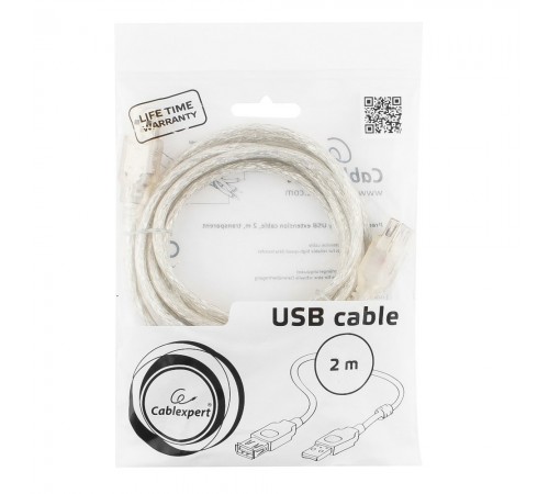 Подовжувач USB 2.0 AM/AF Cablexpert (CCF-USB2-AMAF-TR-2M) 2 метри з феритовим кільцем Подовжувач USB 2.0 AM/AF Cablexpert (CCF-USB2-AMAF-TR-2M) 2 метри з феритовим кільцем