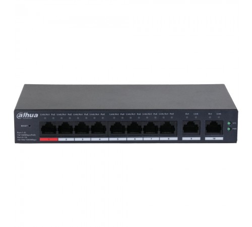 Некерований PoE-комутатор Dahua DH-CS4010-8ET-110 з 8 портами PoE Некерований PoE-комутатор Dahua DH-CS4010-8ET-110 з 8 портами PoE
