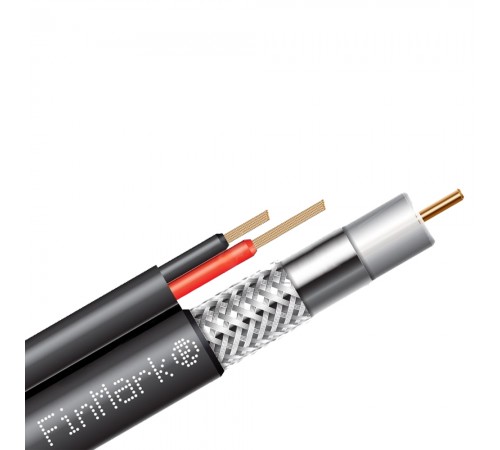 Абонентський коаксіальний кабель FinMark F5967BVcu 2x0.75 POWER зі струмопровідними провідниками (чорний, 305 м) Абонентський коаксіальний кабель FinMark F5967BVcu 2x0.75 POWER зі струмопровідними провідниками (чорний, 305 м)