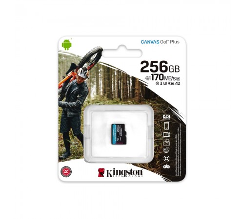 Карта пам'яті Kingston MicroSDXC 256GB Canvas Go! Plus Class 10 UHS-I U3 V30 A2 (SDCG3/256GBSP) Карта пам'яті Kingston MicroSDXC 256GB Canvas Go! Plus Class 10 UHS-I U3 V30 A2 (SDCG3/256GBSP)