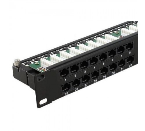Патч-панель Hypernet 48 портів UTP кат.5е 19" PP-KUTP48-1U з утримувачем кабелю Патч-панель Hypernet 48 портів UTP кат.5е 19" PP-KUTP48-1U з утримувачем кабелю