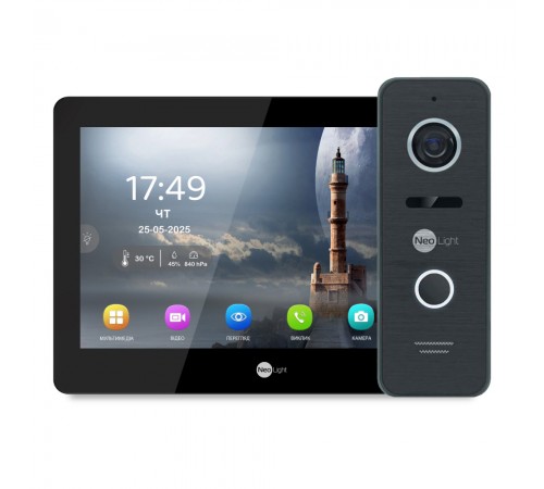 Комплект Neolight MEZZO Hybrid HD KIT B/Black: гібридний відеодомофон 10.1" з Wi-Fi та 2 Мп відеопанель Комплект Neolight MEZZO Hybrid HD KIT B/Black: гібридний відеодомофон 10.1" з Wi-Fi та 2 Мп відеопанель