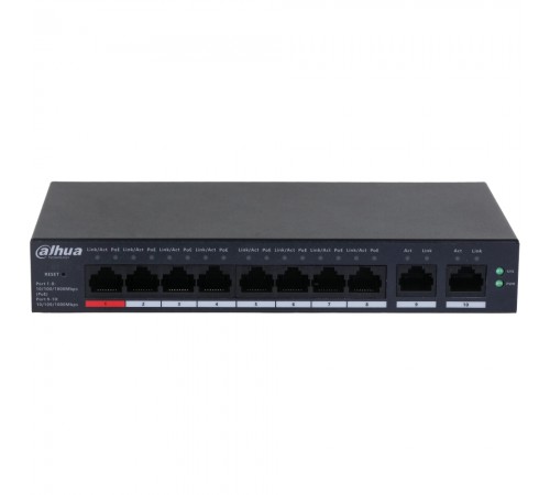 Керований PoE-комутатор Dahua DHCS4010-8GT-110 з 8 портами PoE Керований PoE-комутатор Dahua DHCS4010-8GT-110 з 8 портами PoE