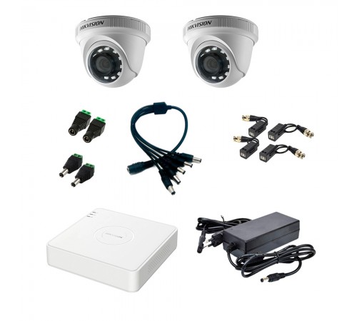 Комплект відеоспостереження Hikvision на 2 відеокамери 2Мп внутрішній аналоговий Комплект відеоспостереження Hikvision на 2 відеокамери 2Мп внутрішній аналоговий
