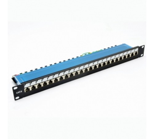 Патч-панель CMS 19" 24xRJ-45 FTP, кат. 6 з огранізатором кабелю Патч-панель CMS 19" 24xRJ-45 FTP, кат. 6 з огранізатором кабелю