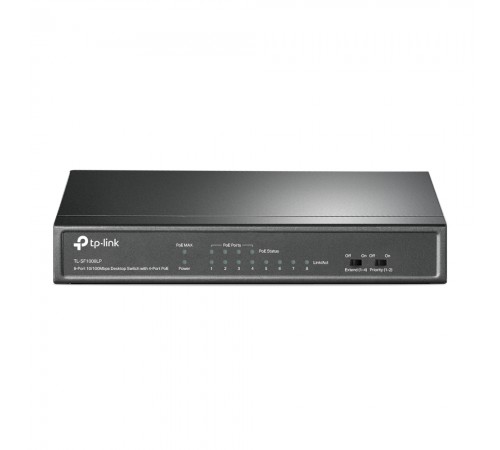 PoE-комутатор TP-Link TL-SF1008LP 8-портовий з 4 PoE-портами некерований PoE-комутатор TP-Link TL-SF1008LP 8-портовий з 4 PoE-портами некерований
