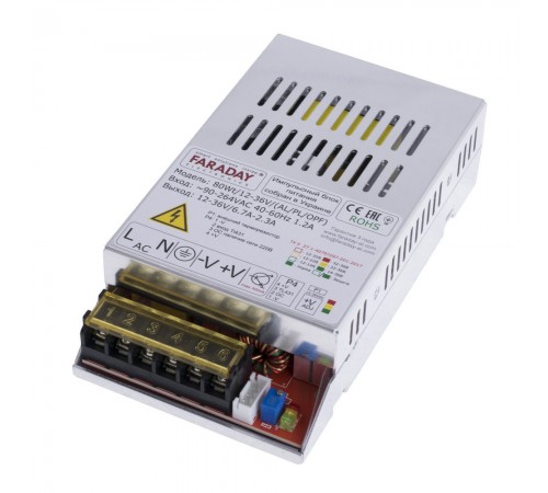 Блок живлення Faraday Electronics 80Wt/12-36V/ALU