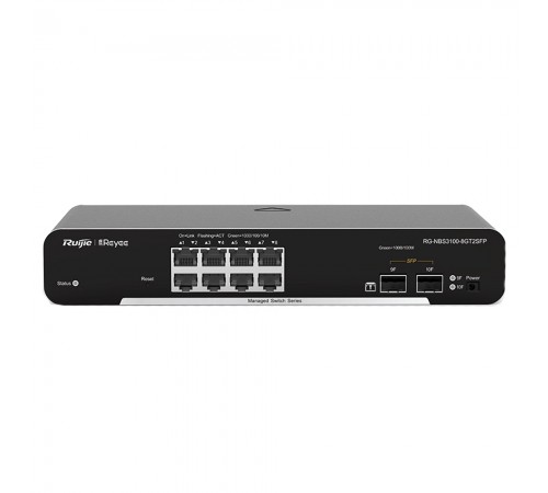 Комутатор Ruijie Reyee RG-NBS3100-8GT2SFP керований 10-портовий без PoE Комутатор Ruijie Reyee RG-NBS3100-8GT2SFP керований 10-портовий без PoE