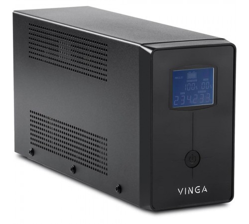 Джерело безперебійного живлення Vinga VPC-600MU 600ВА / 360 Вт з LCD-дисплеєм з USB у металевому корпусі Джерело безперебійного живлення Vinga VPC-600MU 600ВА / 360 Вт з LCD-дисплеєм з USB у металевому корпусі