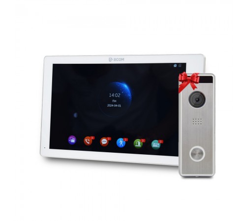 Відеодомофон 10" BCOM BD-1070FHD/DVR-T White з підтримкою Tuya Smart + Відеопанель Tantos Triniti FHD Відеодомофон 10" BCOM BD-1070FHD/DVR-T White з підтримкою Tuya Smart + Відеопанель Tantos Triniti FHD