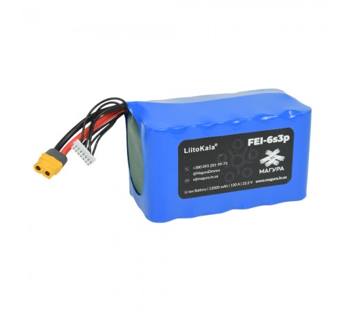 Акумулятор FEi-6S3P LiitoKala 12000 мА·год для FPV-дрона Акумулятор FEi-6S3P LiitoKala 12000 мА·год для FPV-дрона