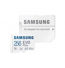 Карта пам'яті Samsung Evo Plus microSDXC 256GB UHS-I U3 V30 A2 + SD адаптер (MB-MC256KA/EU)