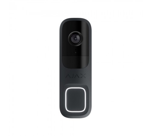 Відеодзвінок Ajax DoorBell graphite з вбудованим штучним інтелектом, ІЧ-сенсором та керуванням у застосунках Відеодзвінок Ajax DoorBell graphite з вбудованим штучним інтелектом, ІЧ-сенсором та керуванням у застосунках