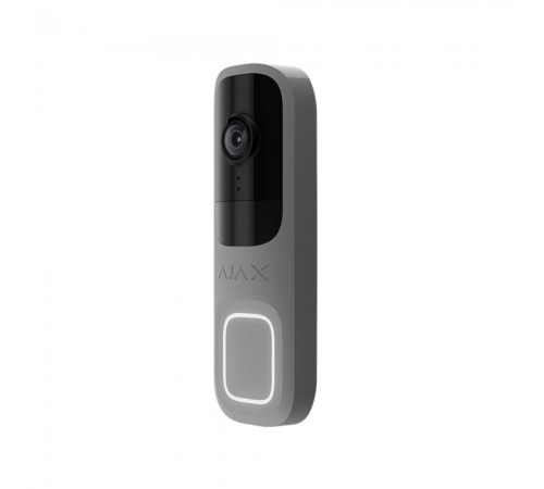 Відеодзвінок Ajax DoorBell grey з вбудованим штучним інтелектом, ІЧ-сенсором та керуванням у застосунках Відеодзвінок Ajax DoorBell grey з вбудованим штучним інтелектом, ІЧ-сенсором та керуванням у застосунках