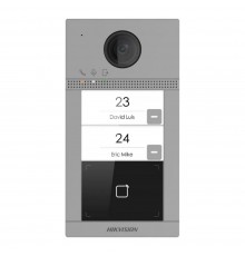 IP-відеопанель 2 Мп на 2 абоненти з Wi-Fi Hikvision DS-KV8213-WME1(C)/Flush для IP-домофонів