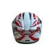 Мотошолом інтеграл Beon B-503 SINGLE VISOR ANGLE TEAR SHINY WHITE/RED (глянець білий/червоний), розмір XL