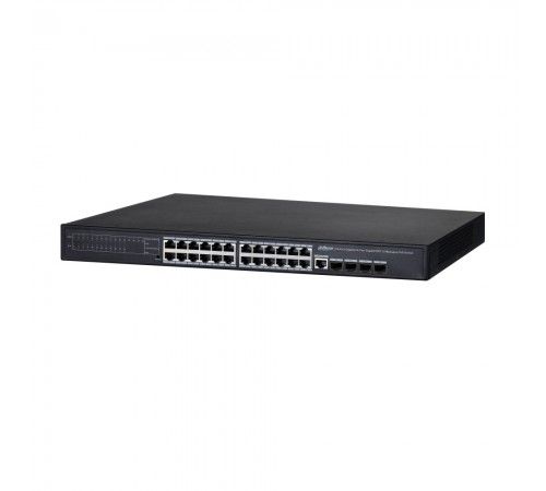 Керований 28-портовий гігабітний POE-комутатор Dahua DH-PFS4428-24GT-370 з 24 портами РоЕ Керований 28-портовий гігабітний POE-комутатор Dahua DH-PFS4428-24GT-370 з 24 портами РоЕ