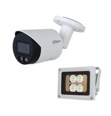 Комплект: IP-відеокамера 4 Мп Dahua DH-IPC-HFW2449S-S-IL (2.8 мм) з подвійним підсвічуванням + ІЧ-прожектор Lightwell LW4-40IR60-12