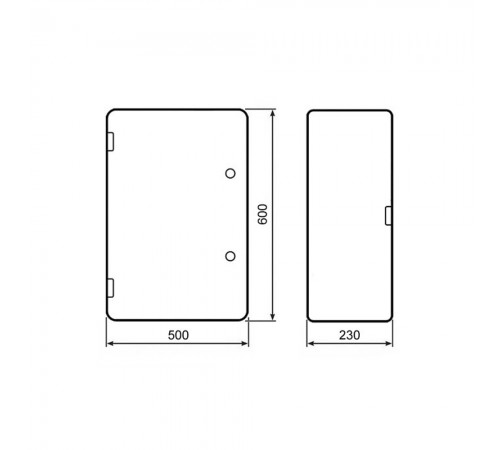 Щит ERKA 025 500 x 600 x 230 мм з монтажною панеллю і опаловими дверцятами Щит ERKA 025 500 x 600 x 230 мм з монтажною панеллю і опаловими дверцятами