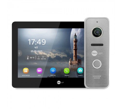 Комплект Neolight MEZZO Hybrid HD KIT B/SilverP: гібридний відеодомофон 10.1" з Wi-Fi та 2 Мп відеопанель Комплект Neolight MEZZO Hybrid HD KIT B/SilverP: гібридний відеодомофон 10.1" з Wi-Fi та 2 Мп відеопанель