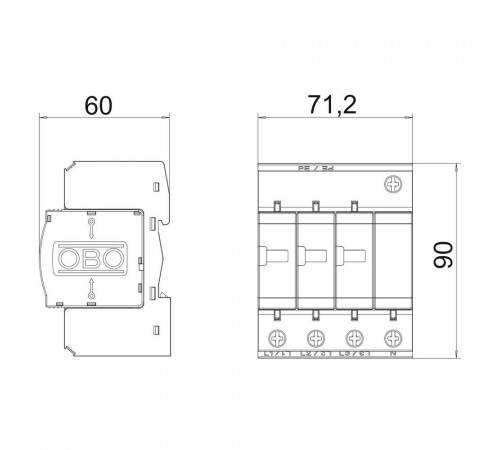 Обмежувач перенапруг OBO Bettermann Тип I+II V50-B+C 3+NPE+FS (5093662)